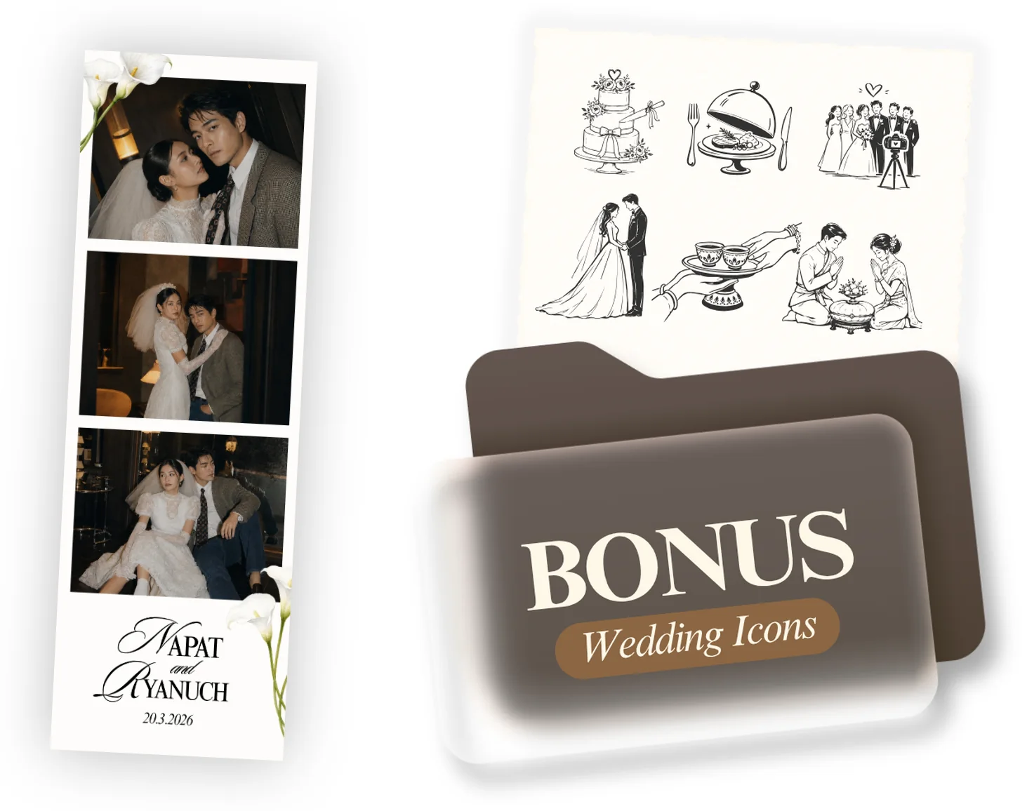 Wedding Icons + Photobooth Strip ของ THE NOIR
