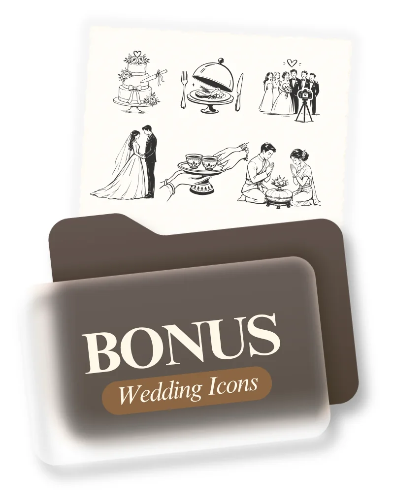Wedding Line Art Icons ของ THE ROMANCE